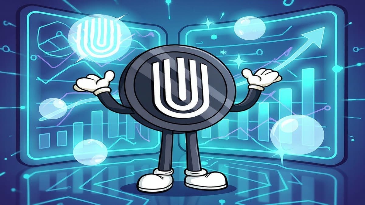 Unetwork mascot celebrating with upward trending charts and reward indicators