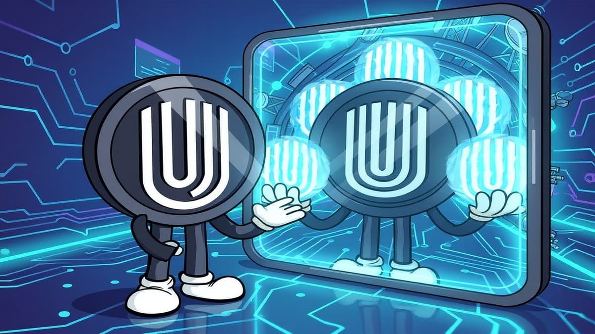 Unetwork mascot looking at its reflection, symbolizing the rebrand from Unity Network